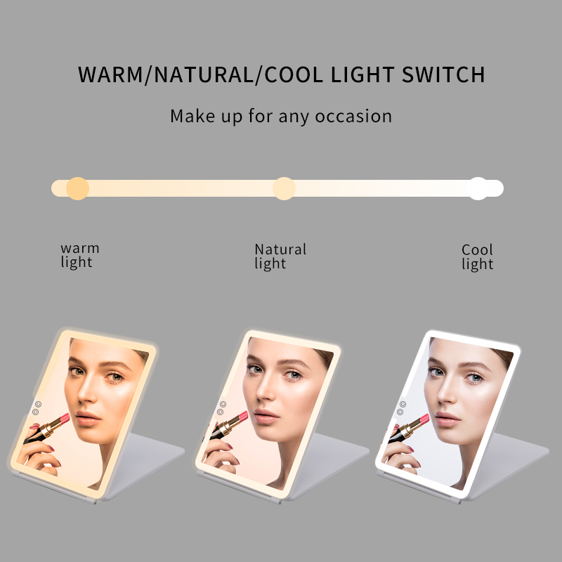 portable makeup mirror with light