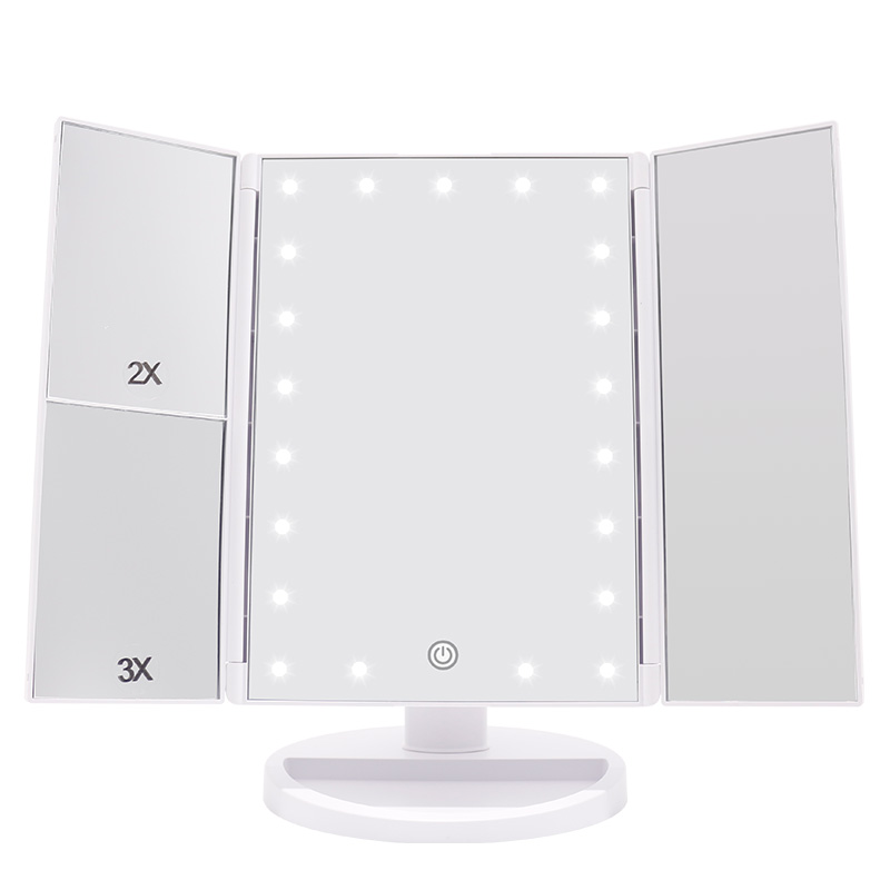trifold makeup mirror with lights