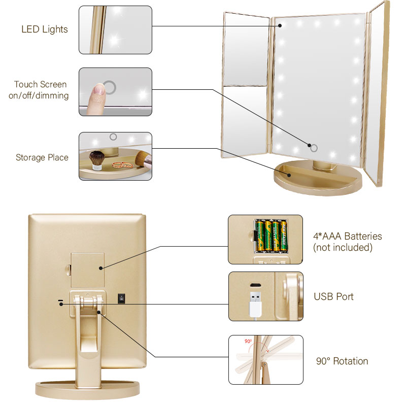 led makeup mirror with lights