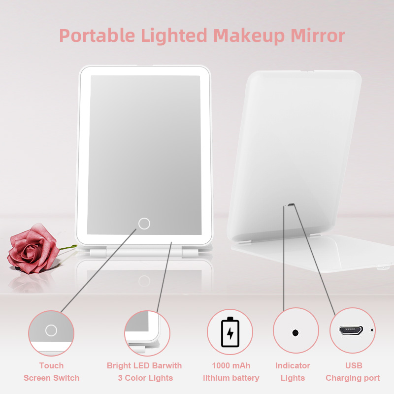 led travel makeup mirror