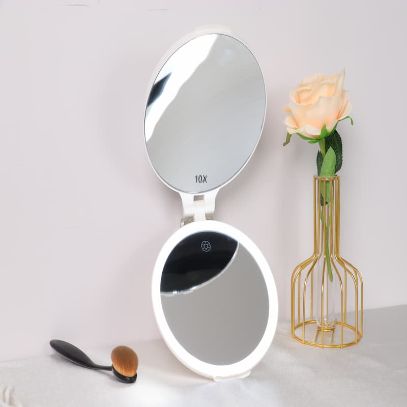 Rechargeable lighted magnifying mirror