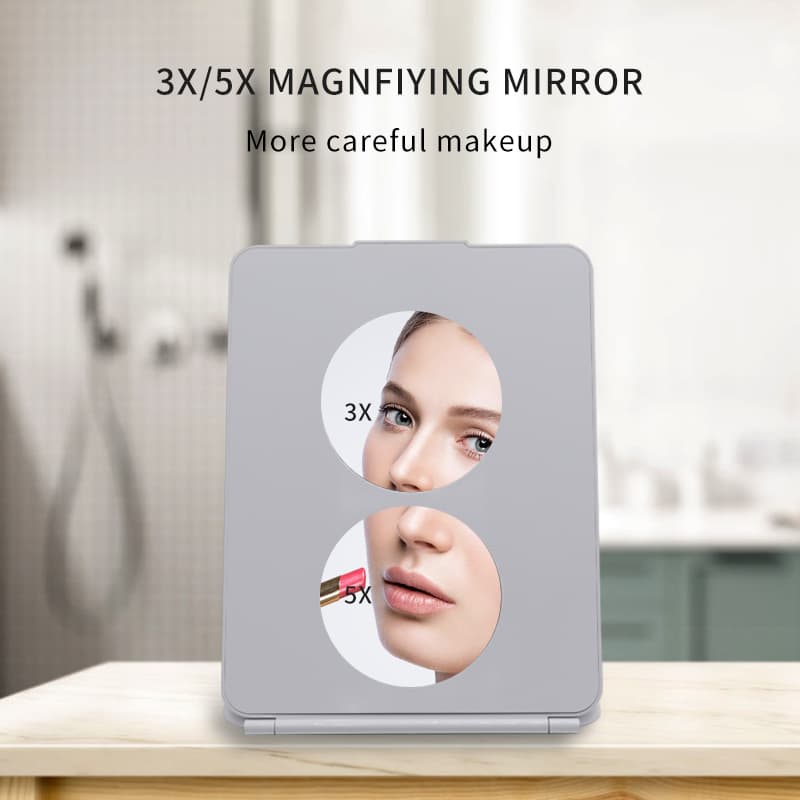 5X travel mirror with lights