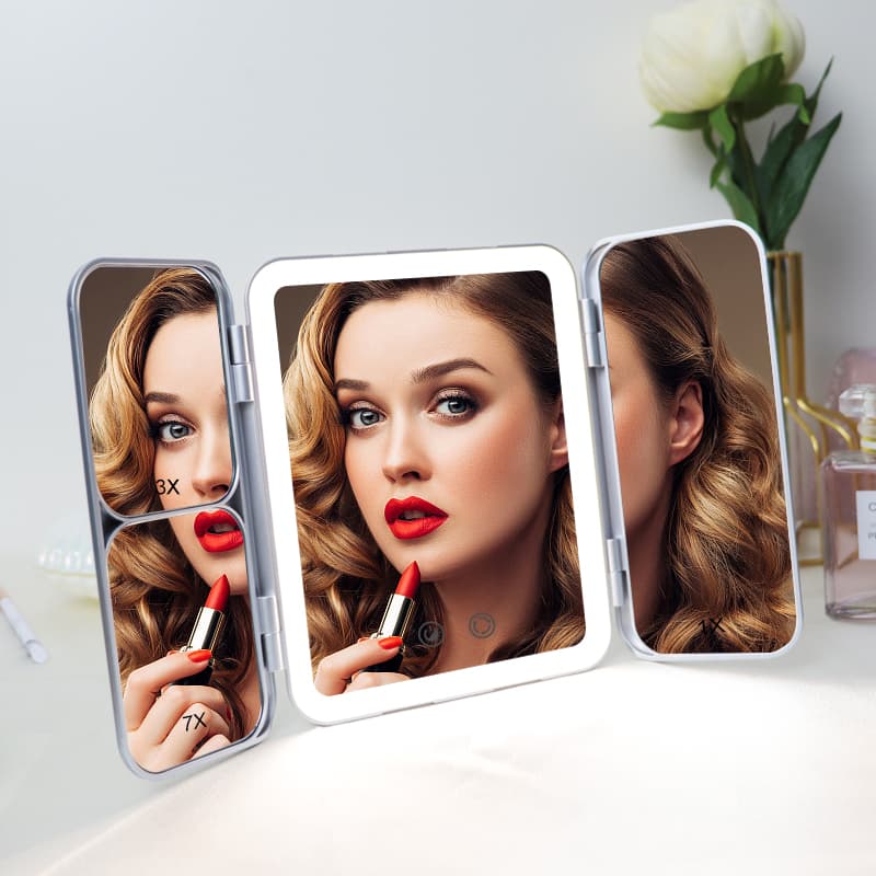 makeup mirror with three color light