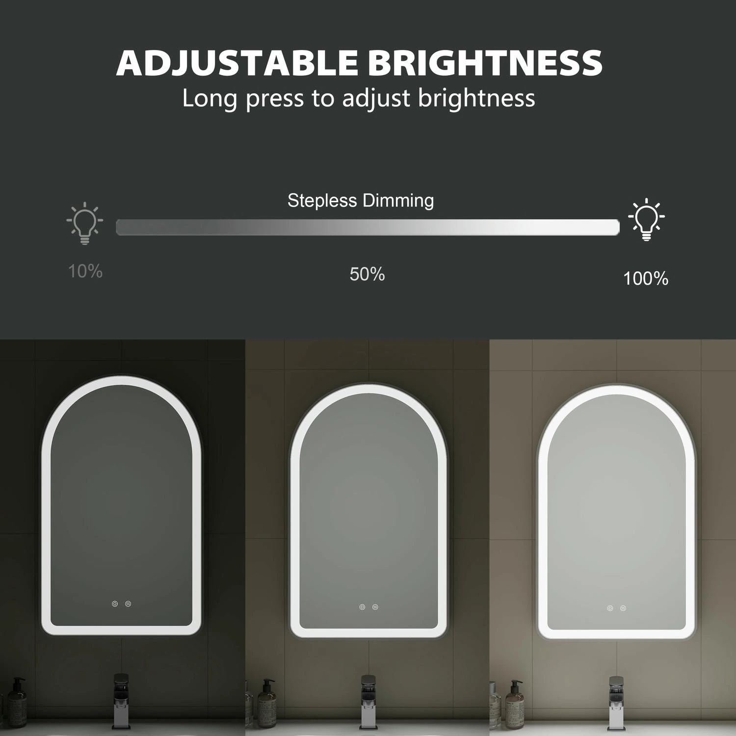 Arched LED Bathroom Mirror