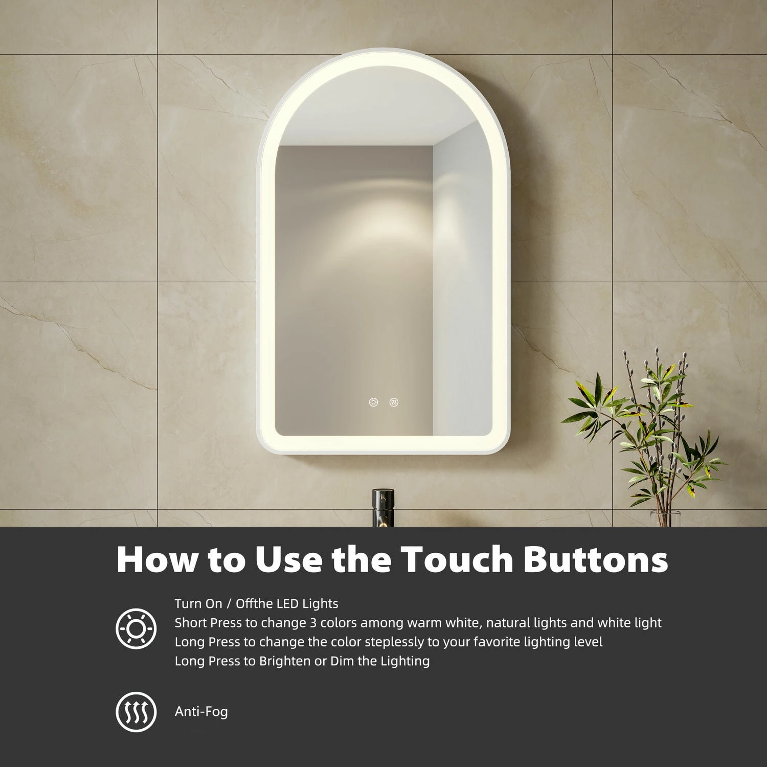 Arched LED Bathroom Mirror