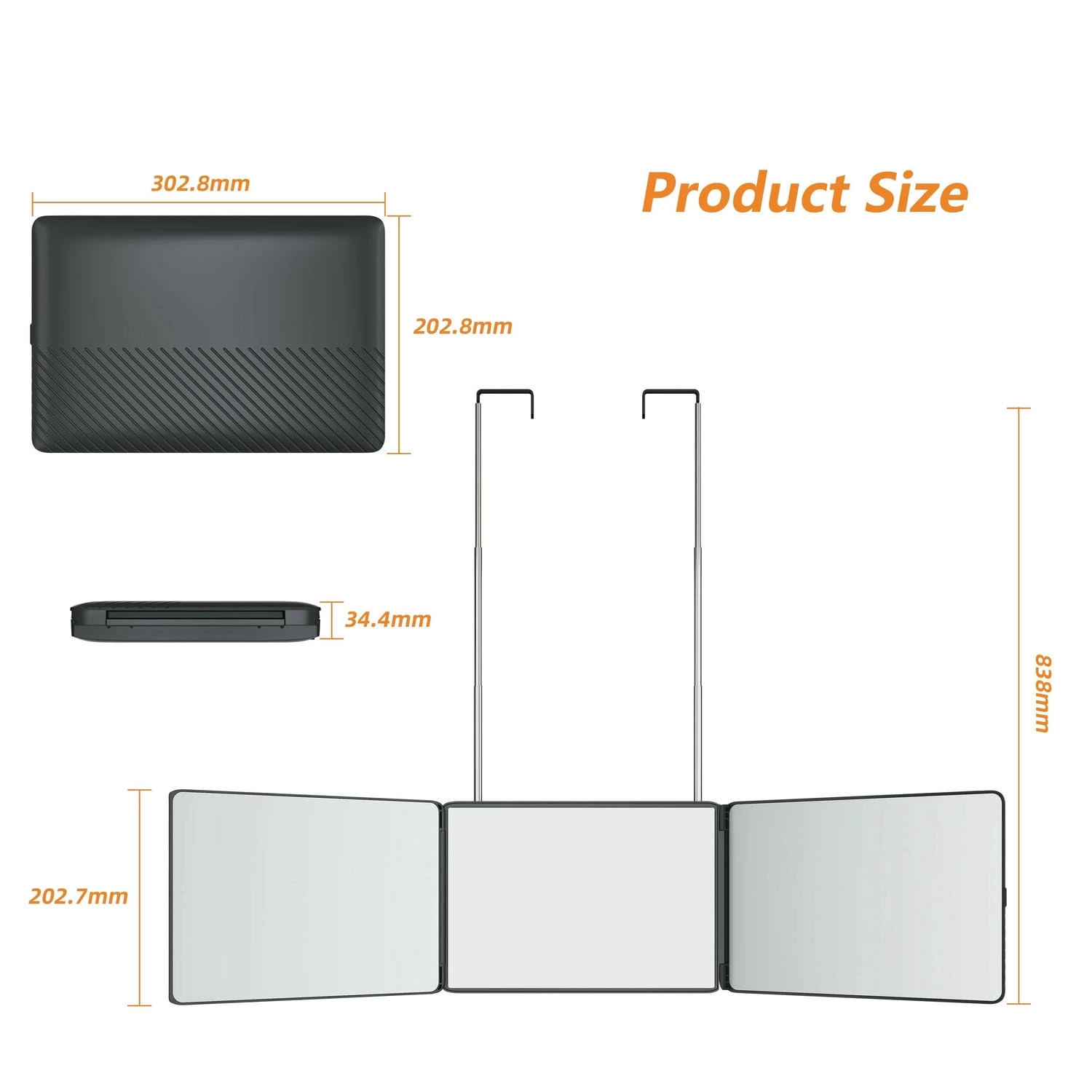 3 Way Mirror for Self Hair Cutting