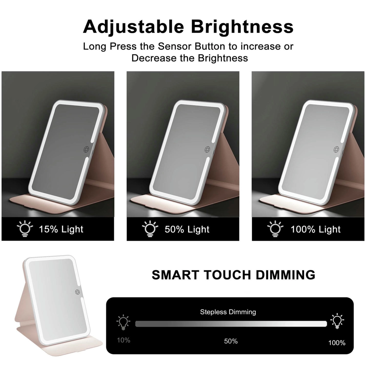 Portable LED Travel Makeup Mirror
