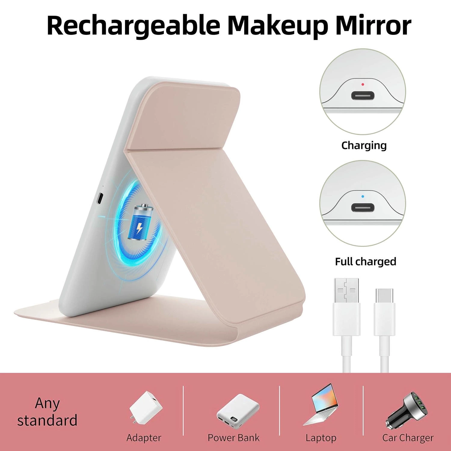 Portable LED Travel Makeup Mirror