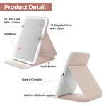 Portable LED Travel Makeup Mirror