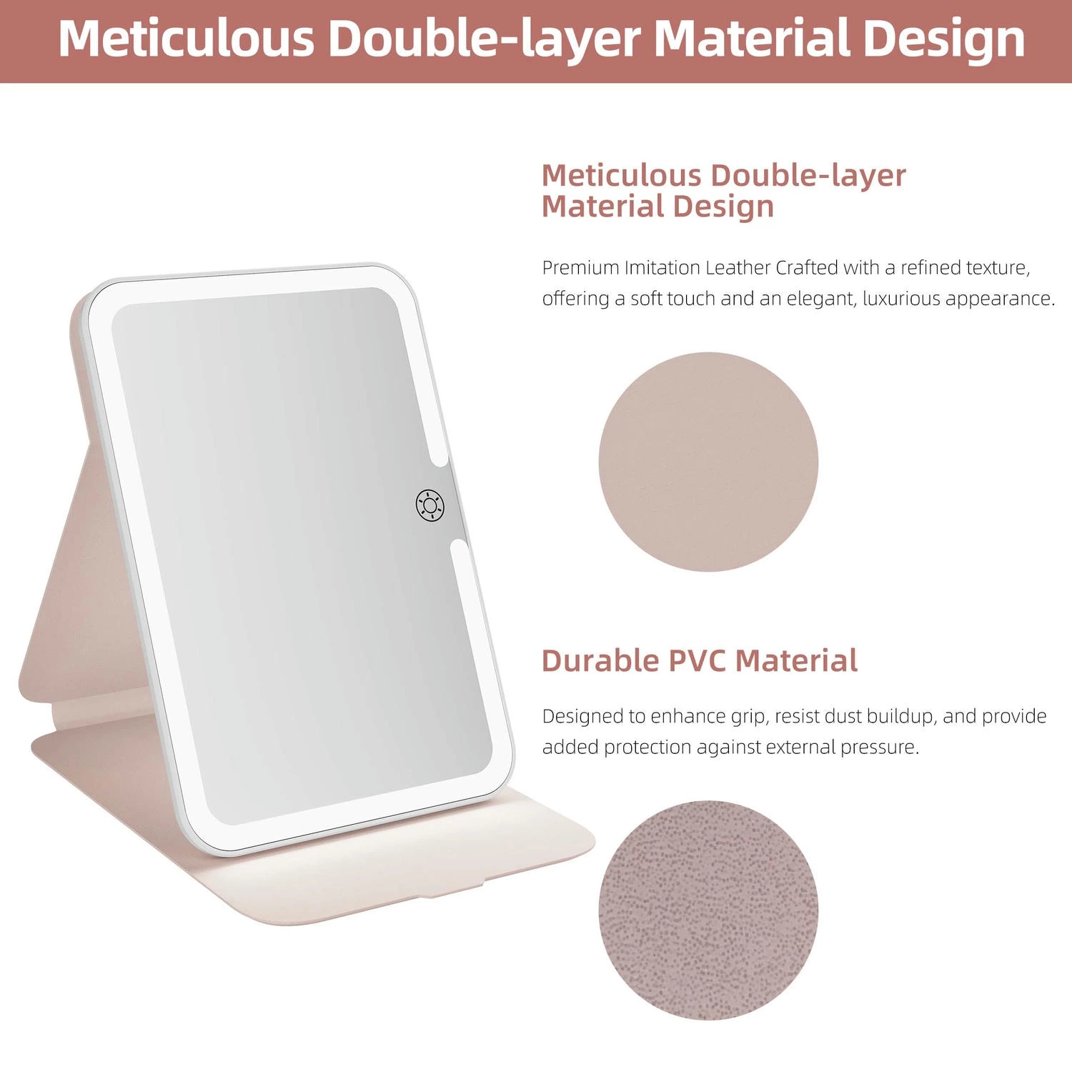 Portable LED Travel Makeup Mirror