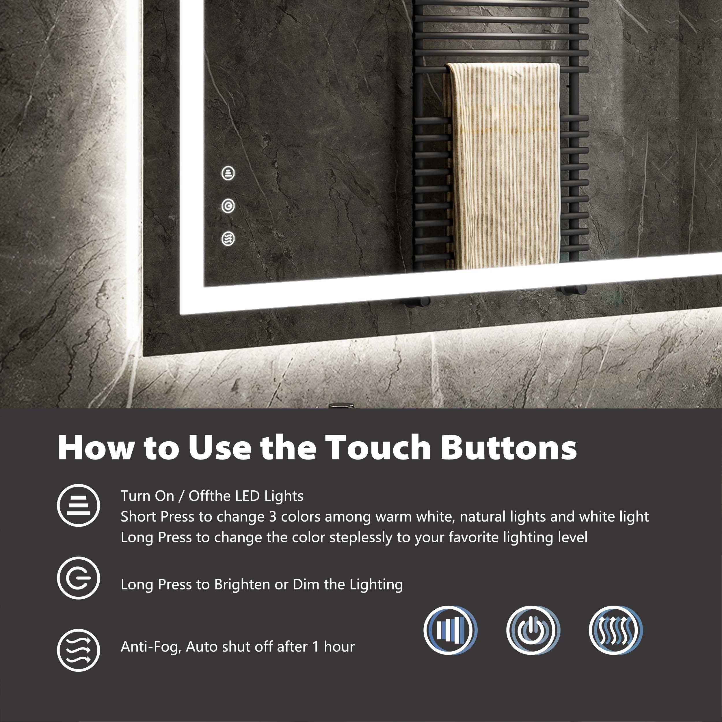 Frameless Backlit Led Bathroom Mirror