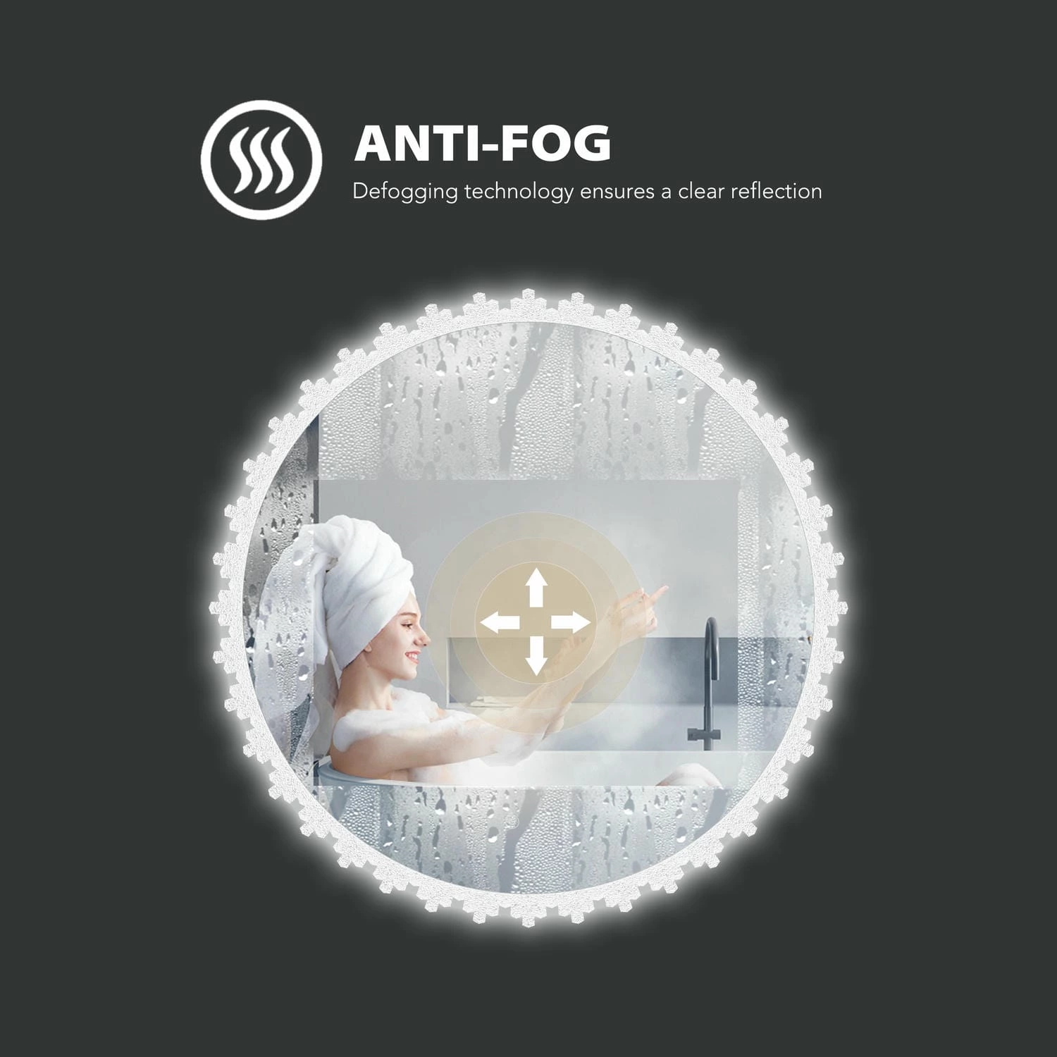 Round Irregular LED Bathroom Mirror