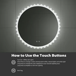 Round Irregular LED Bathroom Mirror