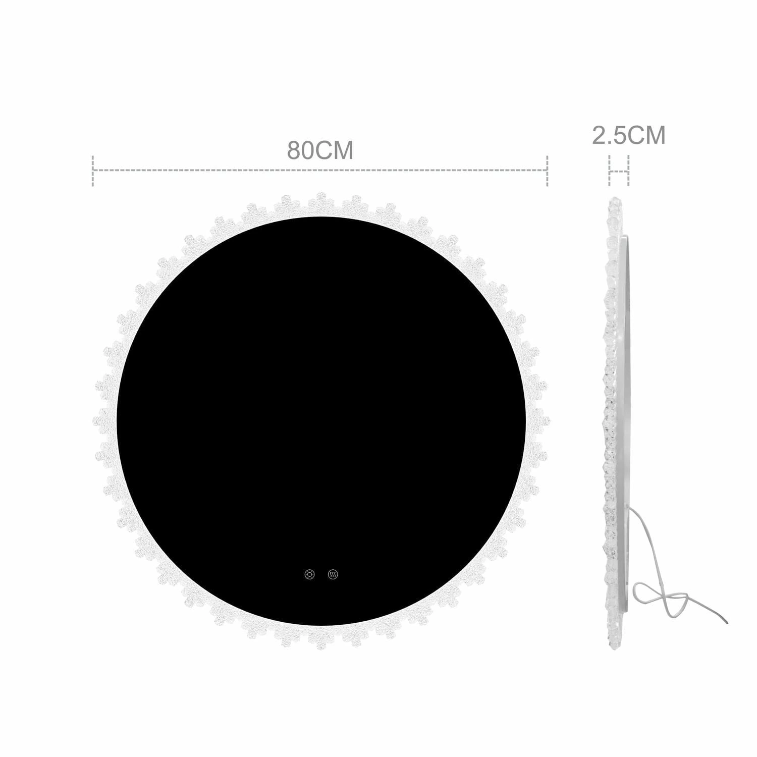 Round Irregular LED Bathroom Mirror
