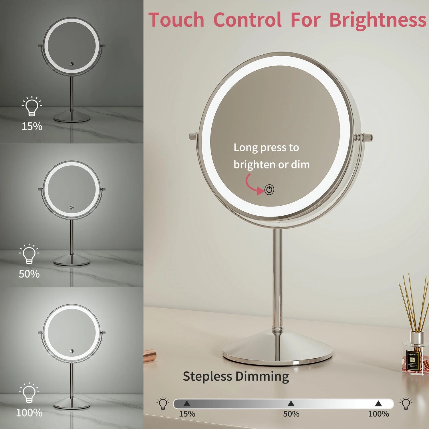 Double Sided LED Vanity Mirror