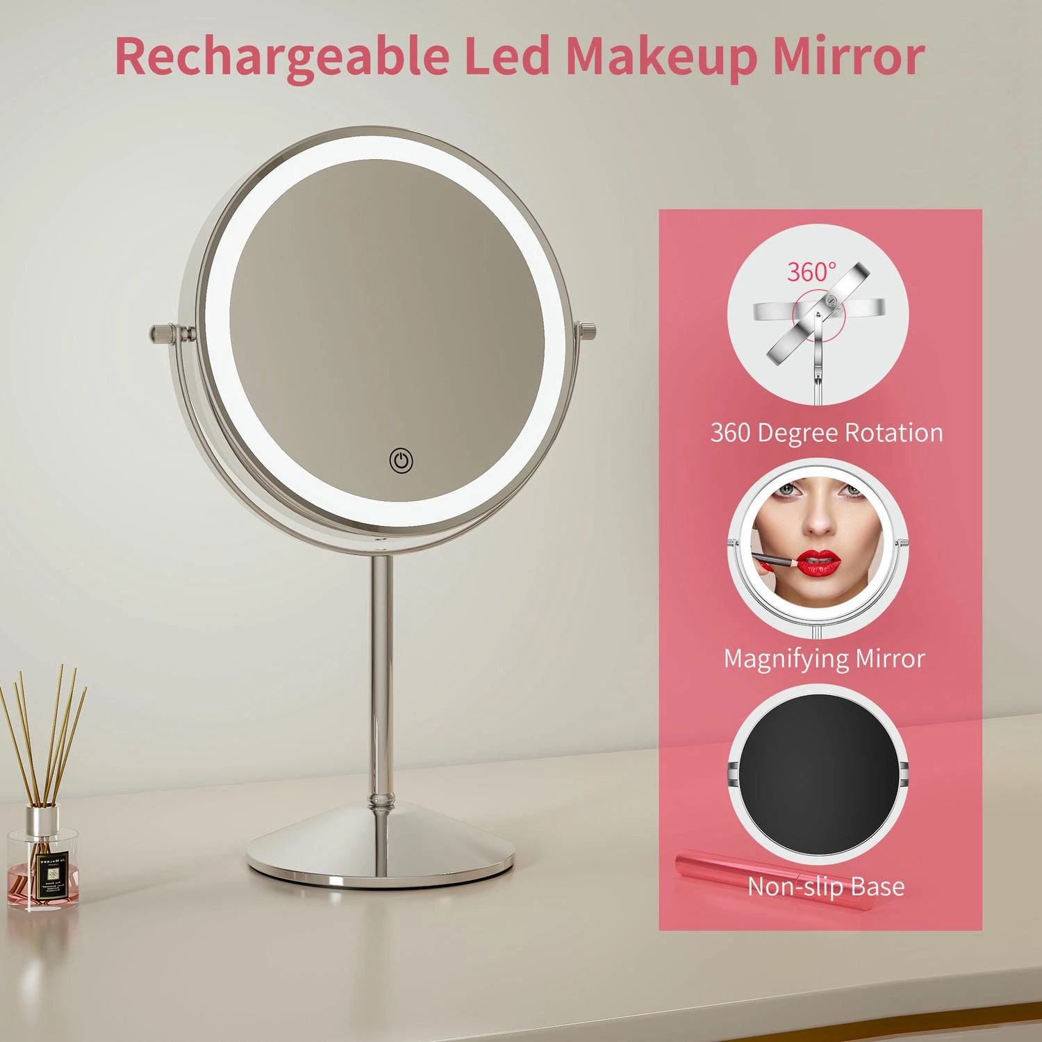 Double Sided LED Vanity Mirror