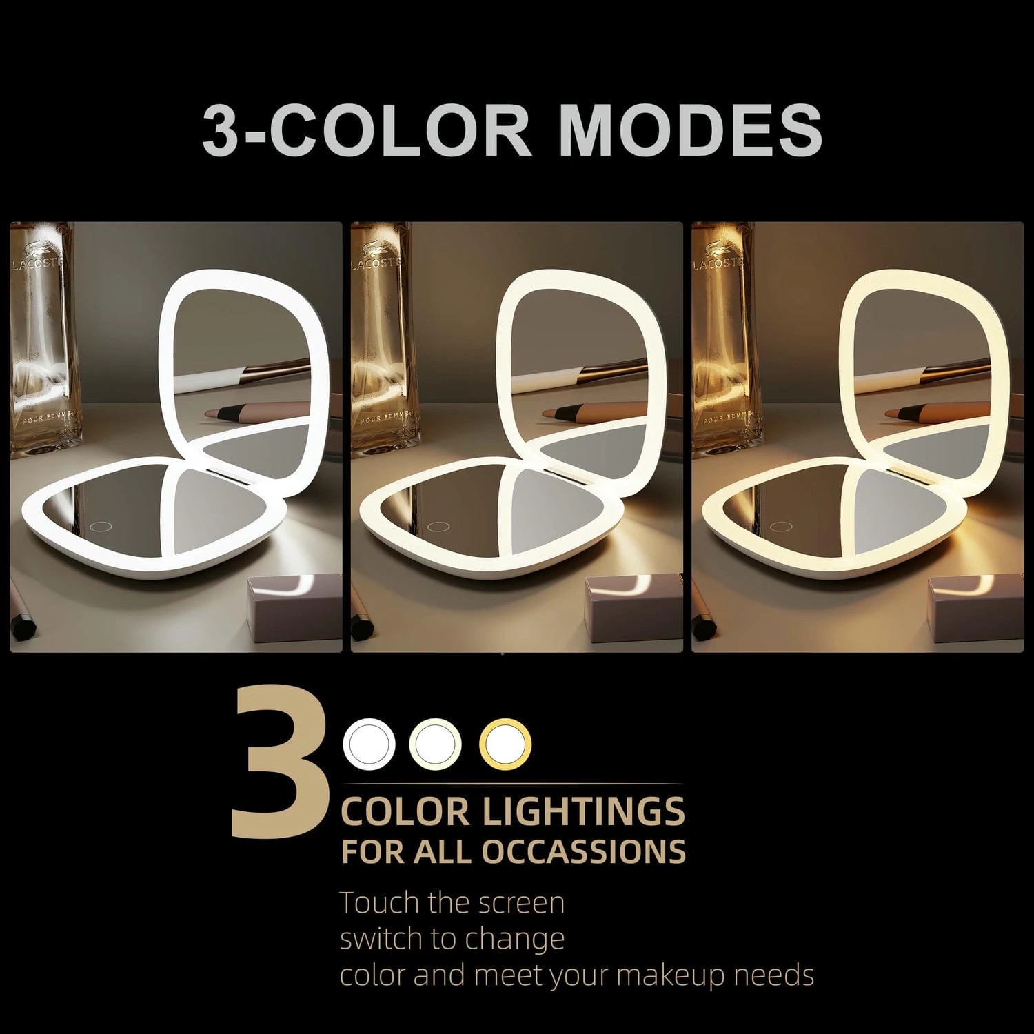 Rechargeable LED Compact Mirror