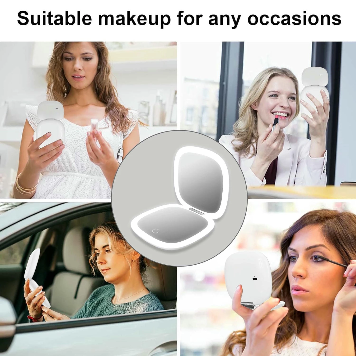 Rechargeable LED Compact Mirror