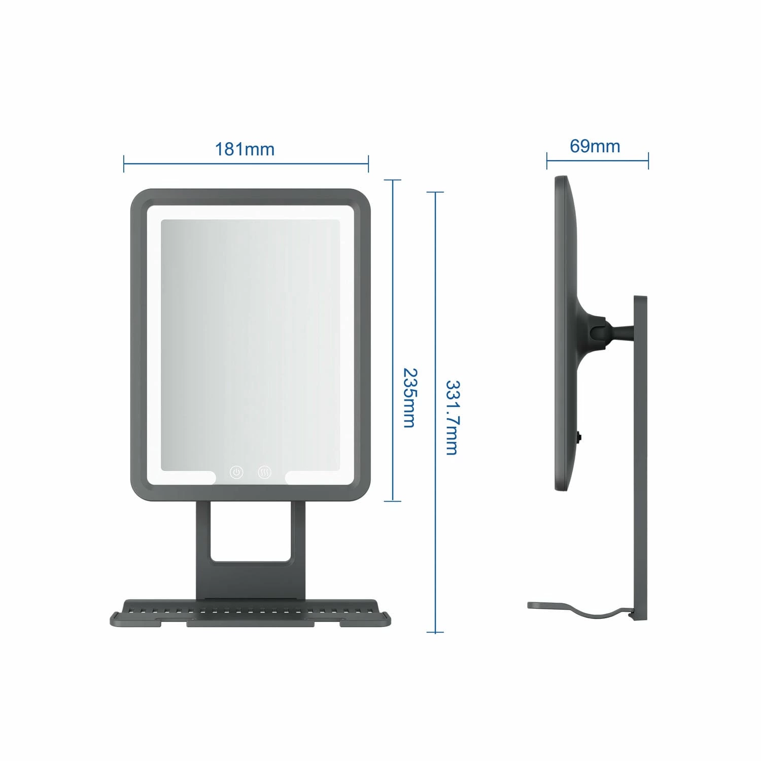 LED Heated Fogless Shaving Mirror