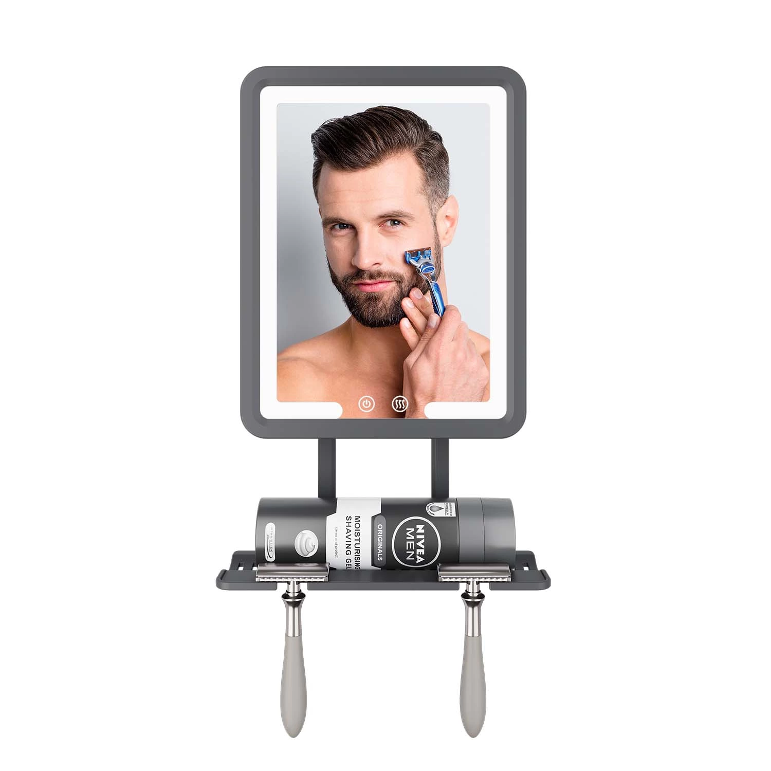 LED Heated Fogless Shaving Mirror
